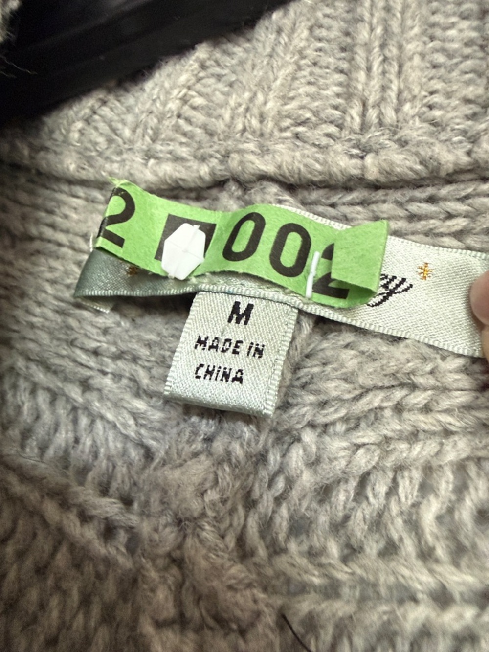 Beth Bowley Light Gray Cable-Knit Belted Cardigan - Picture 7 of 12